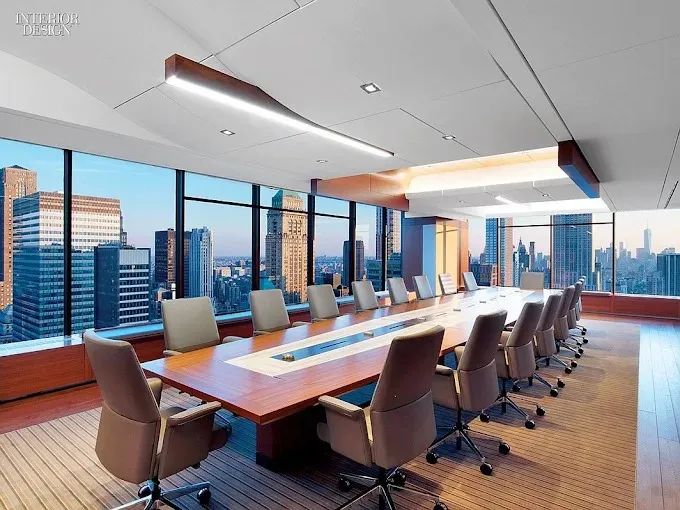 High-Rise Corporate Boardroom Corporate Office Layouts Desk and Decor 