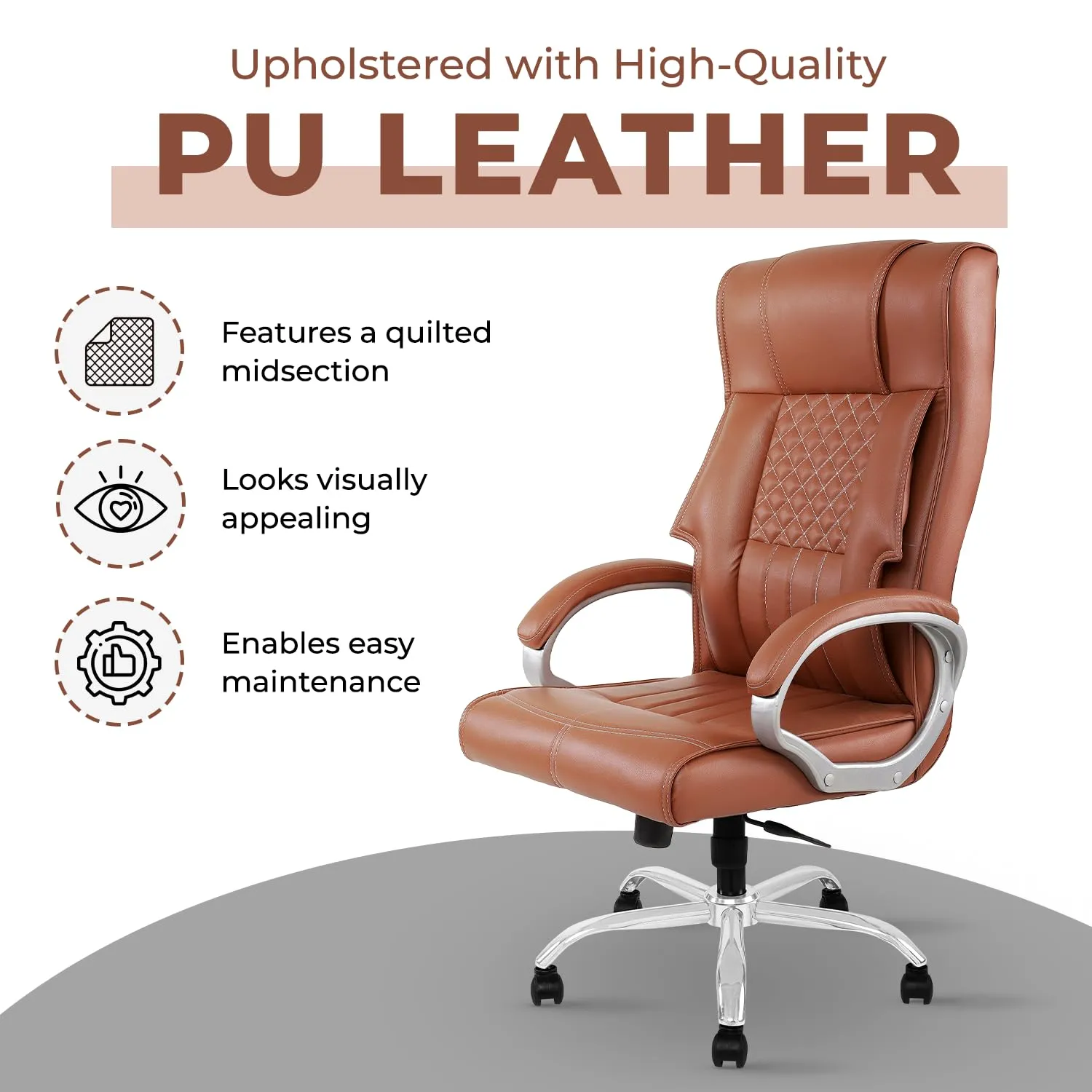 Imperium Leatherette Ergonomic Boss Chair Executive Chairs Desk and Decor 