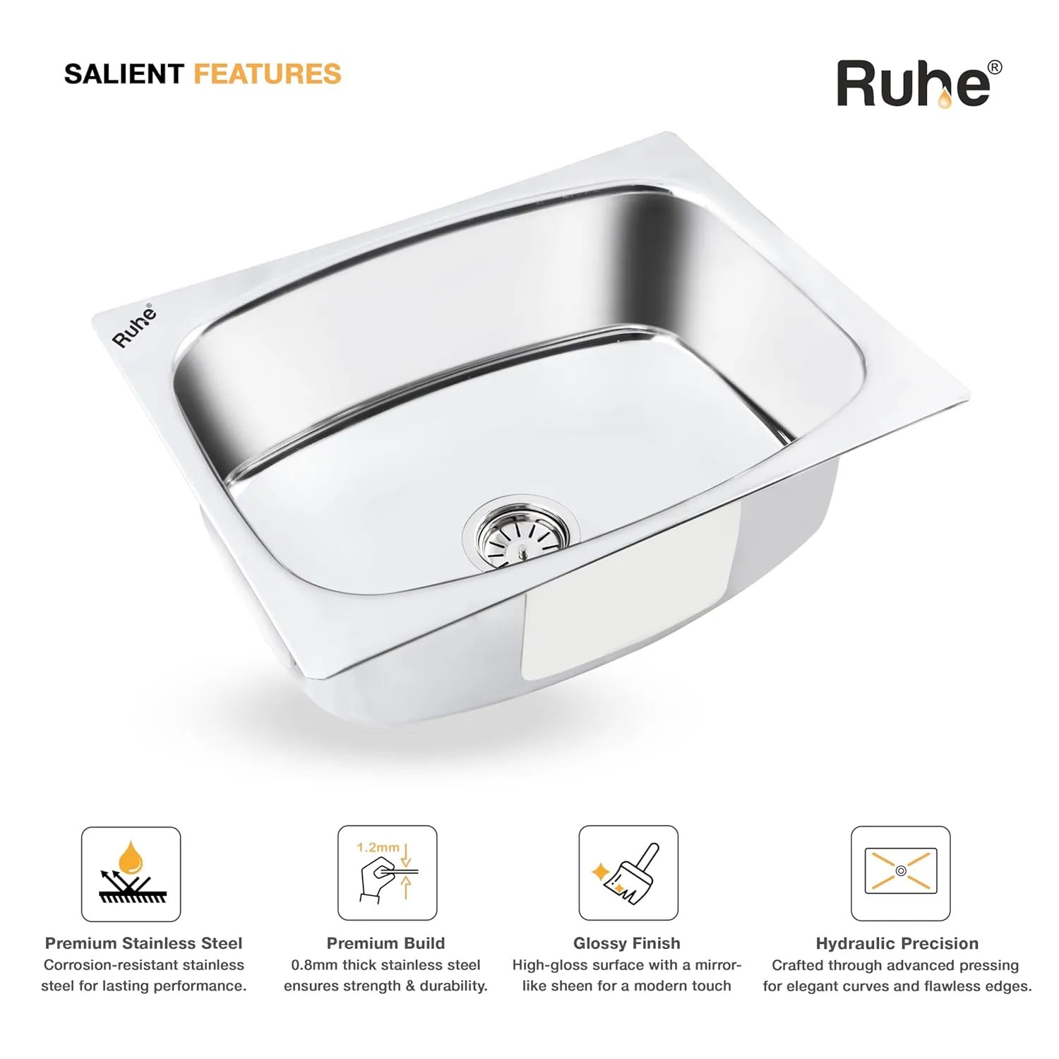 Oval Single Bowl 24x18x9 Inches Kitchen Sink Single Bowl Sinks Desk and Decor 