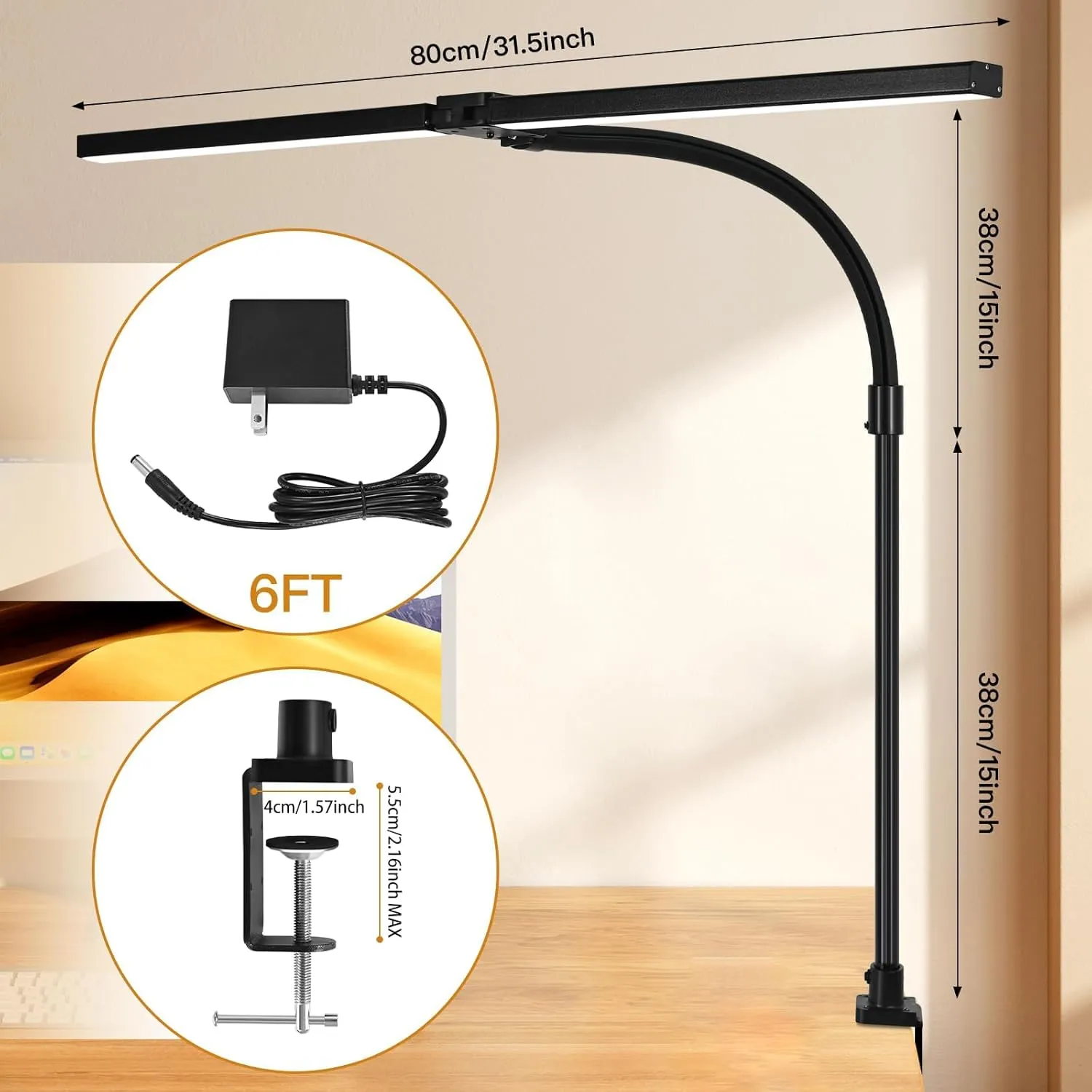 Lepro LED Desk Lamp for Office Dorm Home Desk Lamps Desk and Decor 