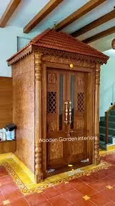 Traditional Teak Wood Pooja Room Dedicated Pooja Room Desk and Decor 