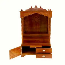 Traditional Teak Wood Pooja Room Dedicated Pooja Room Desk and Decor 