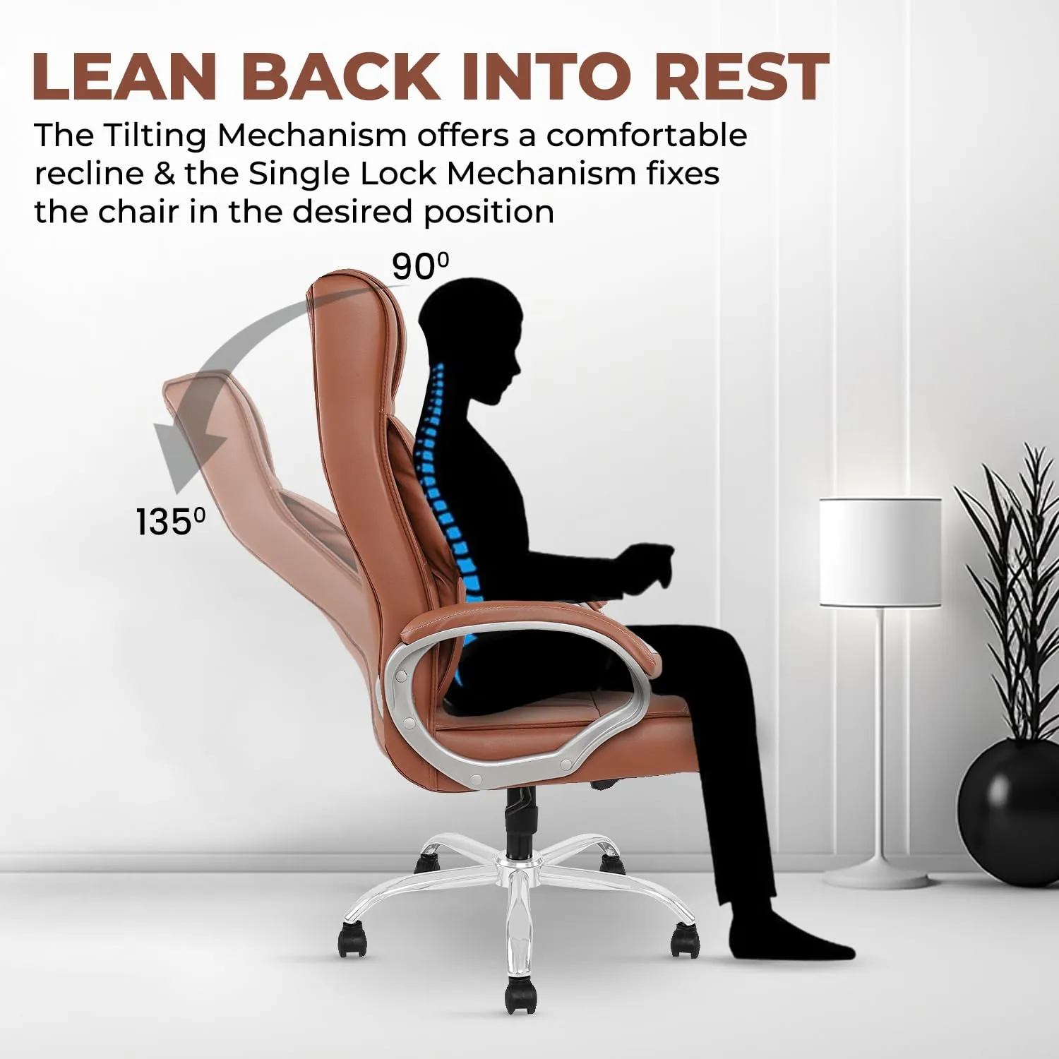 Imperium Leatherette Ergonomic Boss Chair Executive Chairs Desk and Decor 