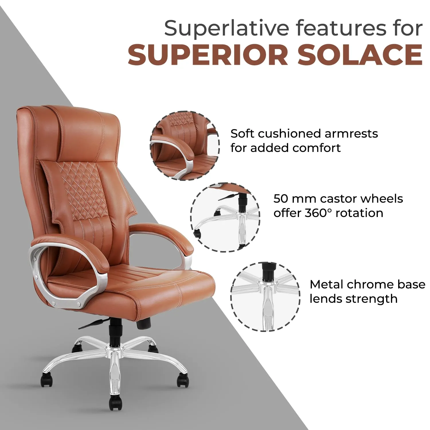 Imperium Leatherette Ergonomic Boss Chair Executive Chairs Desk and Decor 