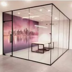 Aluminium Glass Partition for Office Spaces Cabin-Based Office Layout Desk and Decor 
