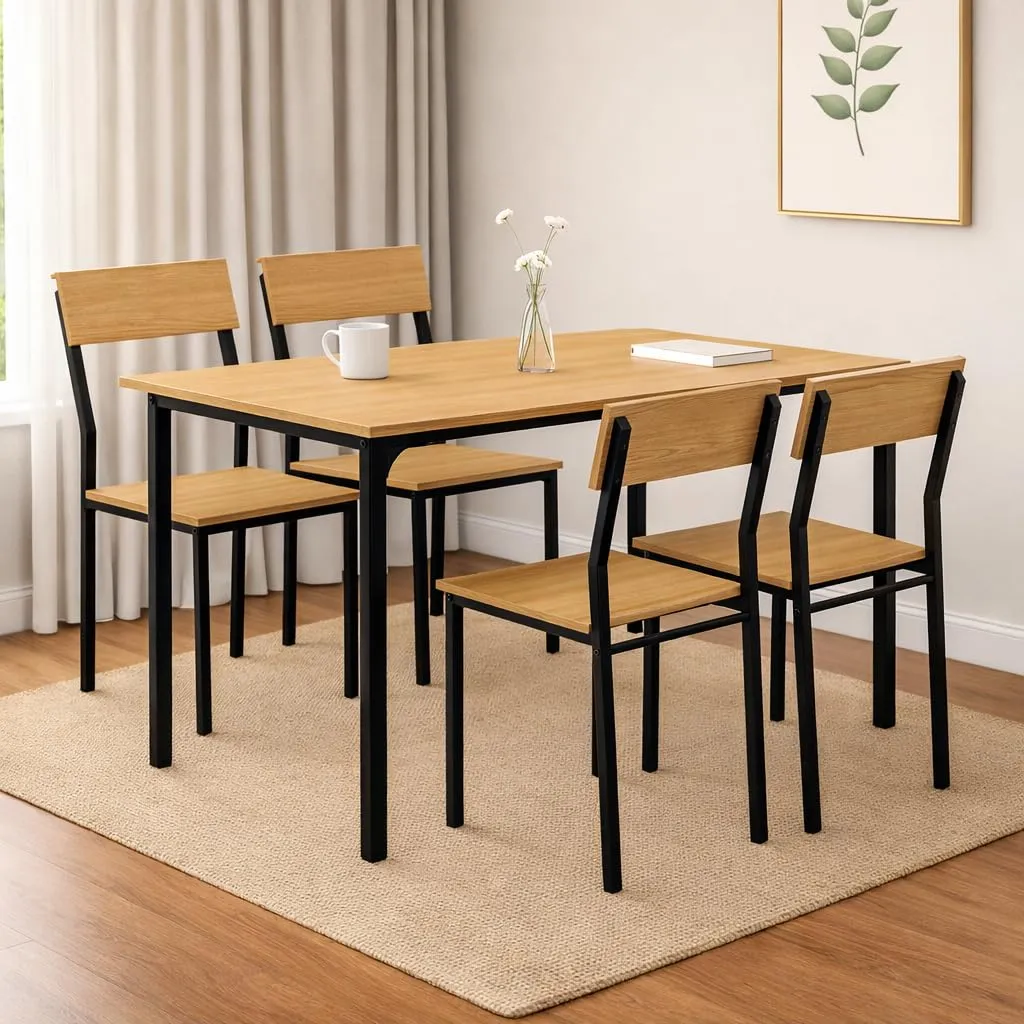 Dining Table Set of 4, 4 Seater Dining Table with Chairs