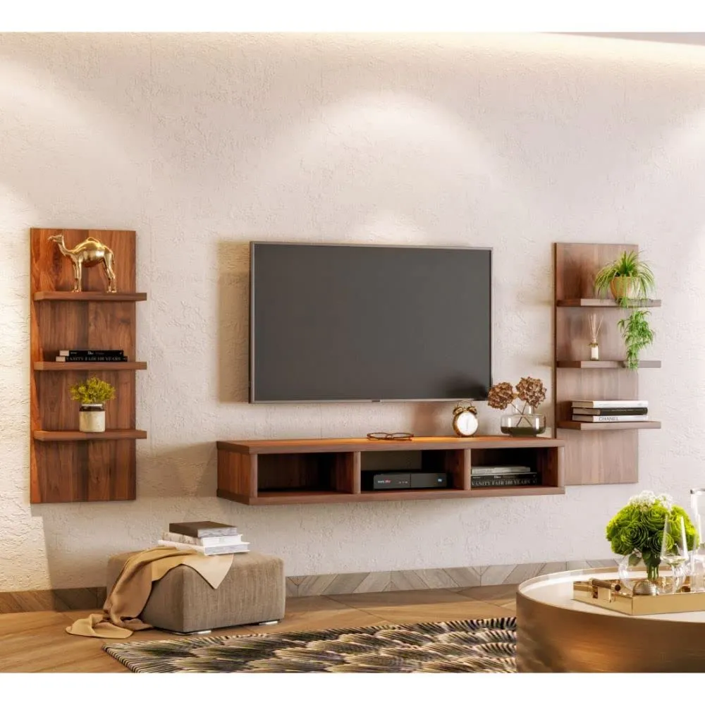 Modular interior video with Wall Mounted TV Units Desk and Decor