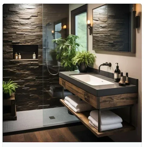 Modern Wall-Mounted Bathroom Vanity with Wash Basin