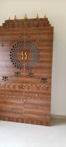 Modern Wooden Pooja Unit