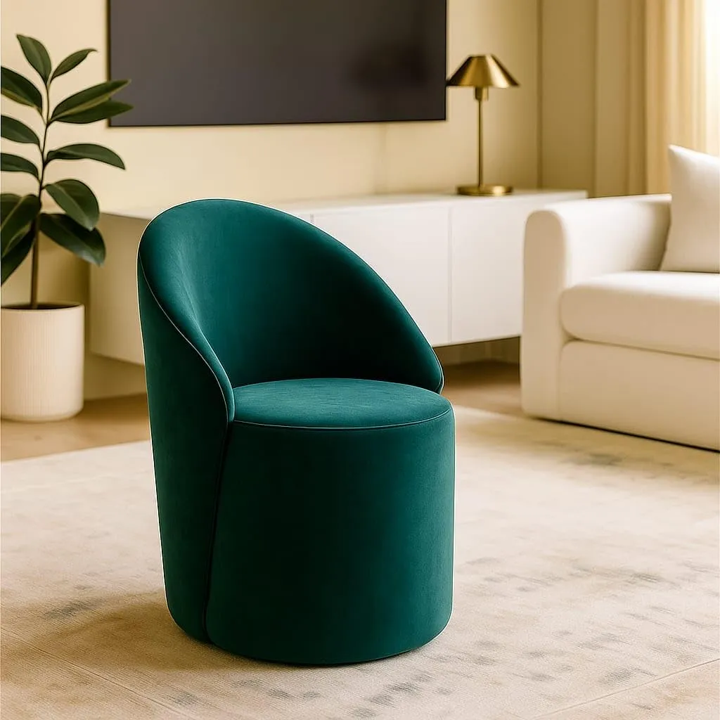 Modern Accent Chair Stylish Upholstered Swivel Chair for Living Room