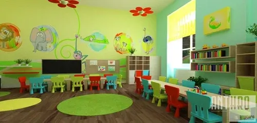 Vibrant Institutional Preschool Classroom