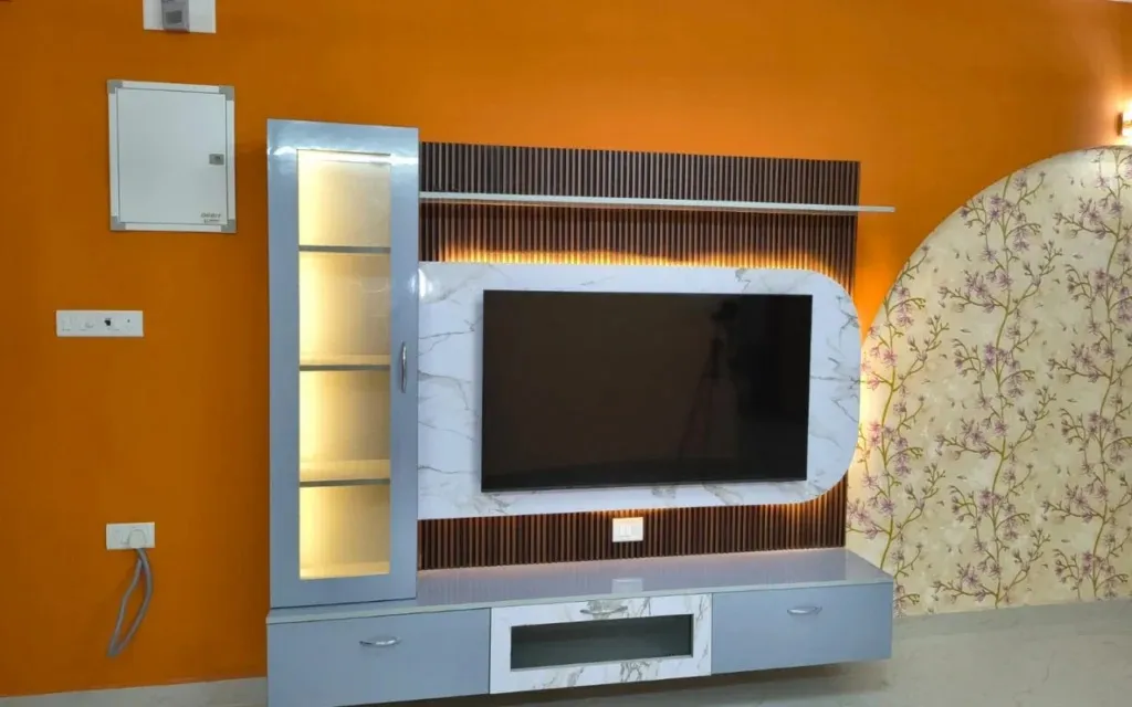 TV Feature Wall with Display Cabinet