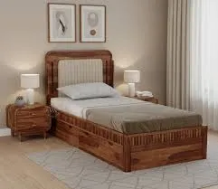 Premium Wooden Single Bed Installation | Beds Interior Design by Desk & Decor