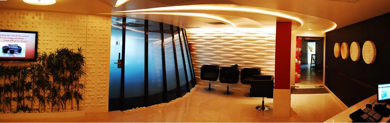 Corporate Office Reception with Curved Cove Ceiling
