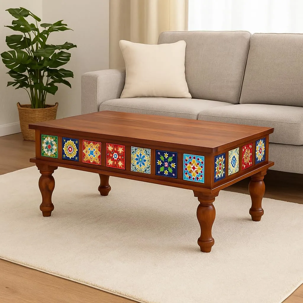 Sheesham Wood Rectangle Center Coffee Table for Living Room
