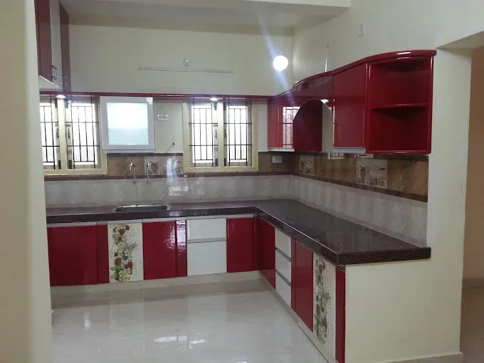 Modern Black & Yellow L-Shaped Modular Kitchen