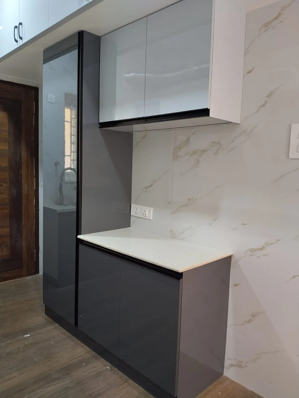 "Modern Minimalist: High-Gloss Pantry & Utility Sideboard" | Pantry Units Interior Design by Desk & Decor