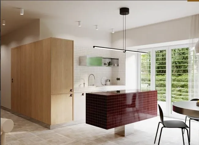 Modern Open-Plan Modular Kitchen with Island