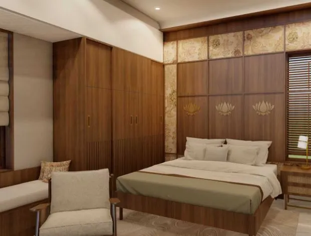 Master Bedroom with Wardrobe & Bed Backwall
