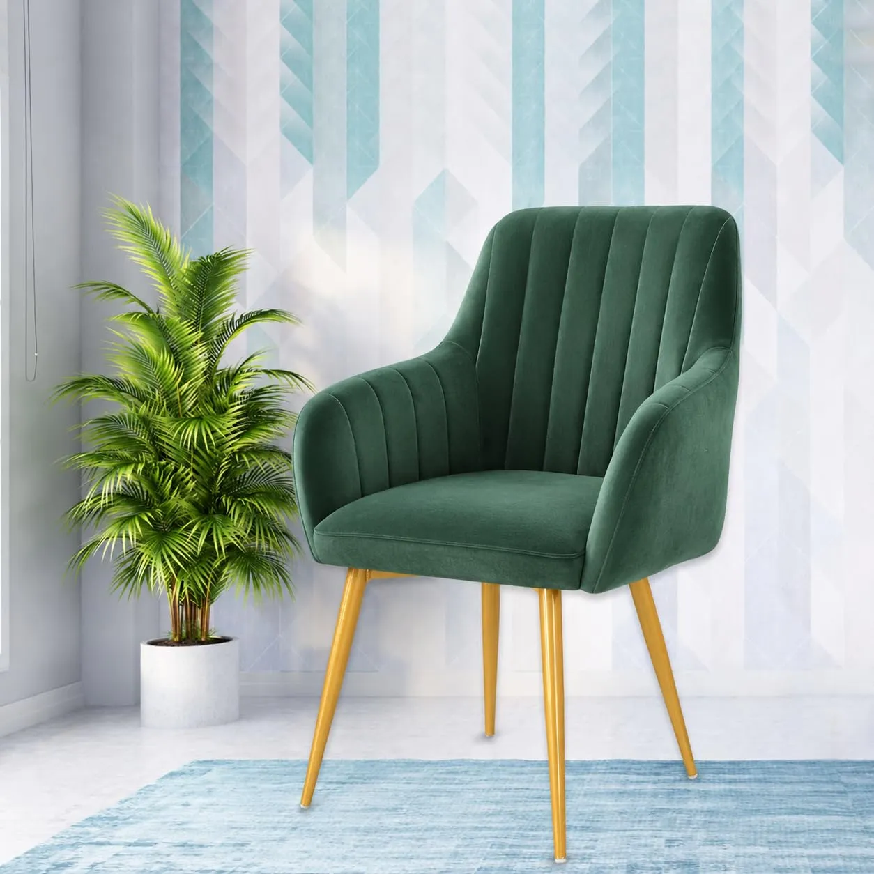 Velvet Accent Chair with Armrests with Accent Chairs Desk and Decor