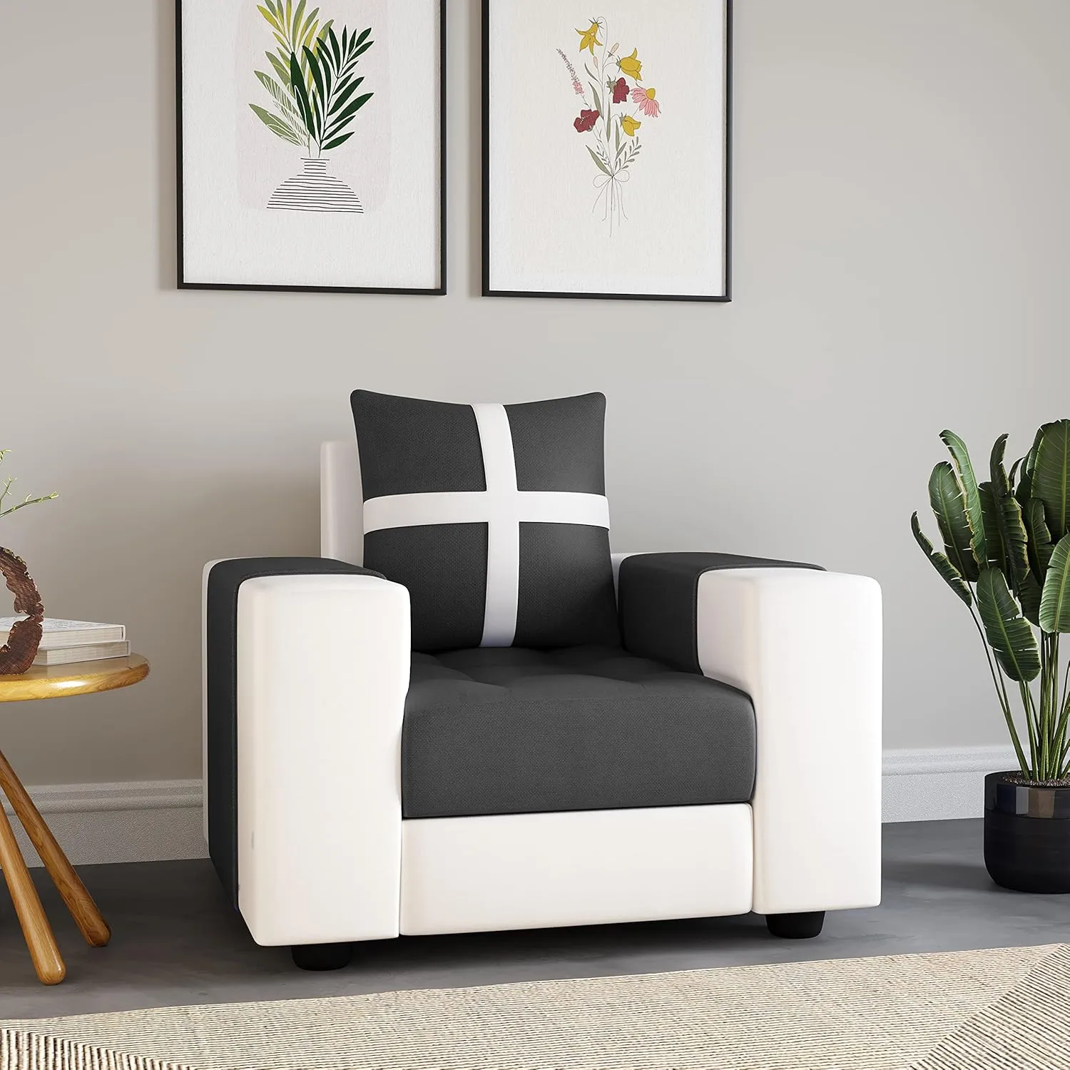Jamestown 1 Seater Sofa Set for Living Room Black