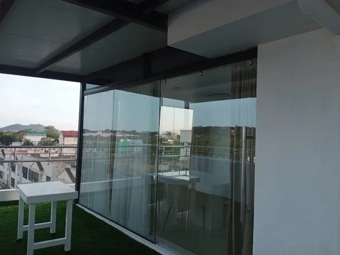 Contemporary Open-Air Balcony Lounge