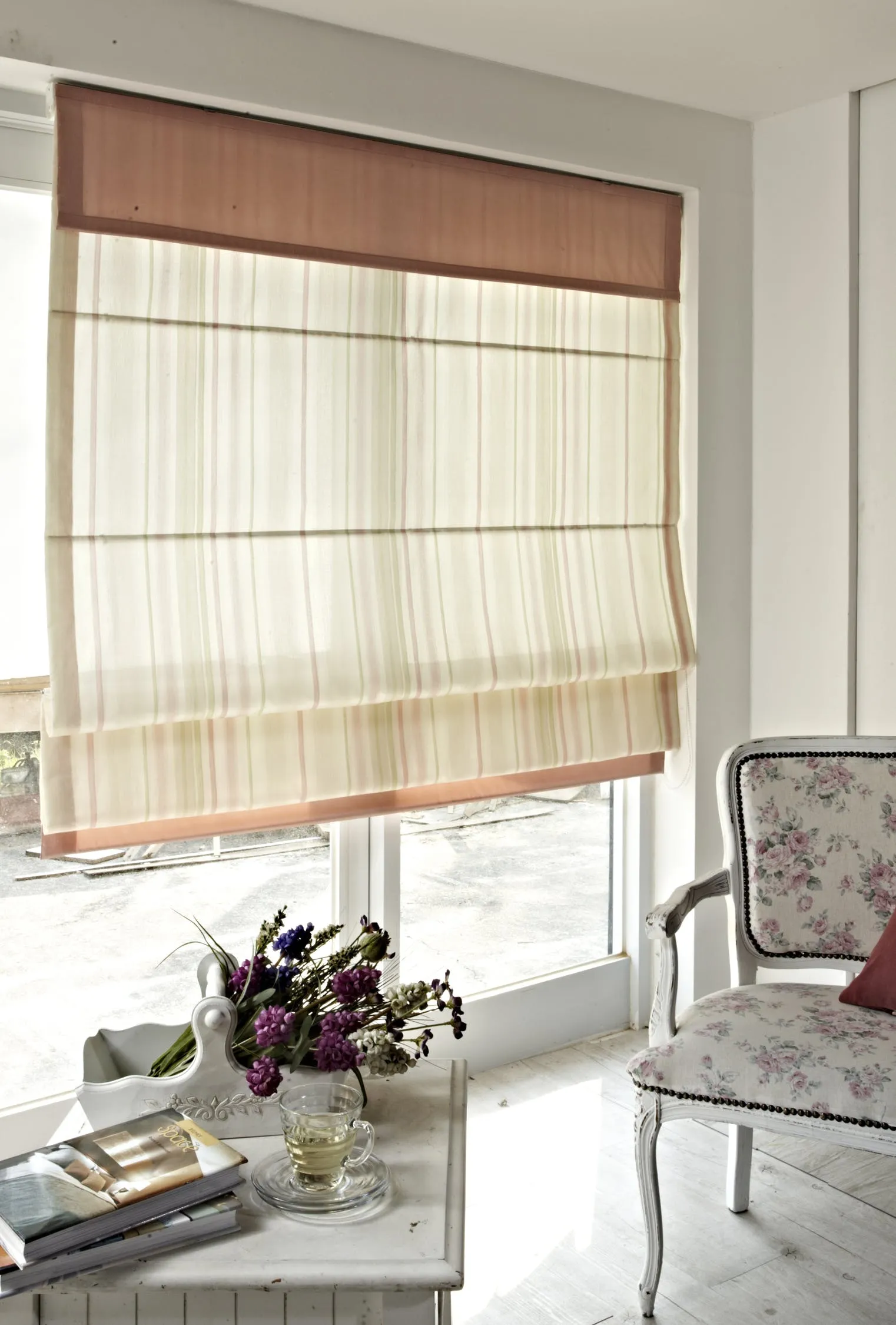 Striped Fabric Roman Blinds