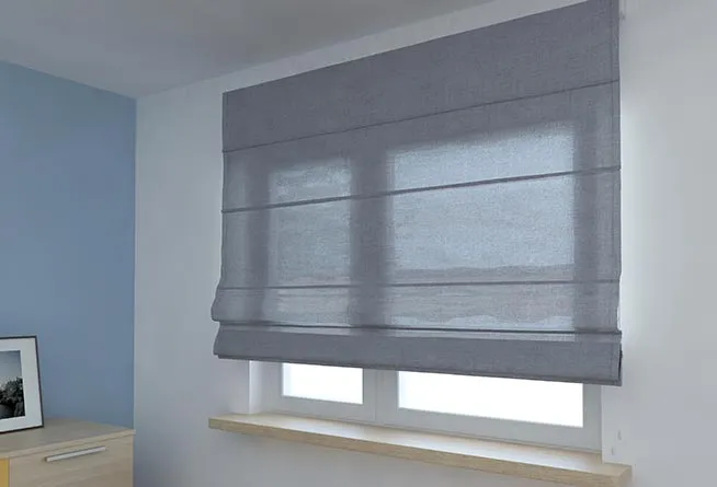 Textured Grey Roman Blinds