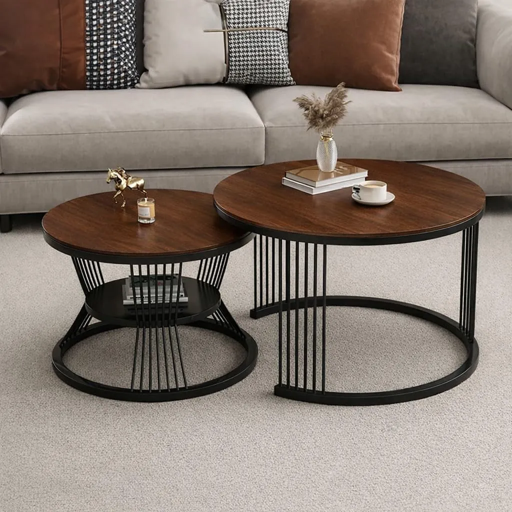 Brown Art SHOPPEE Round Coffee Table Home Decor Furniture